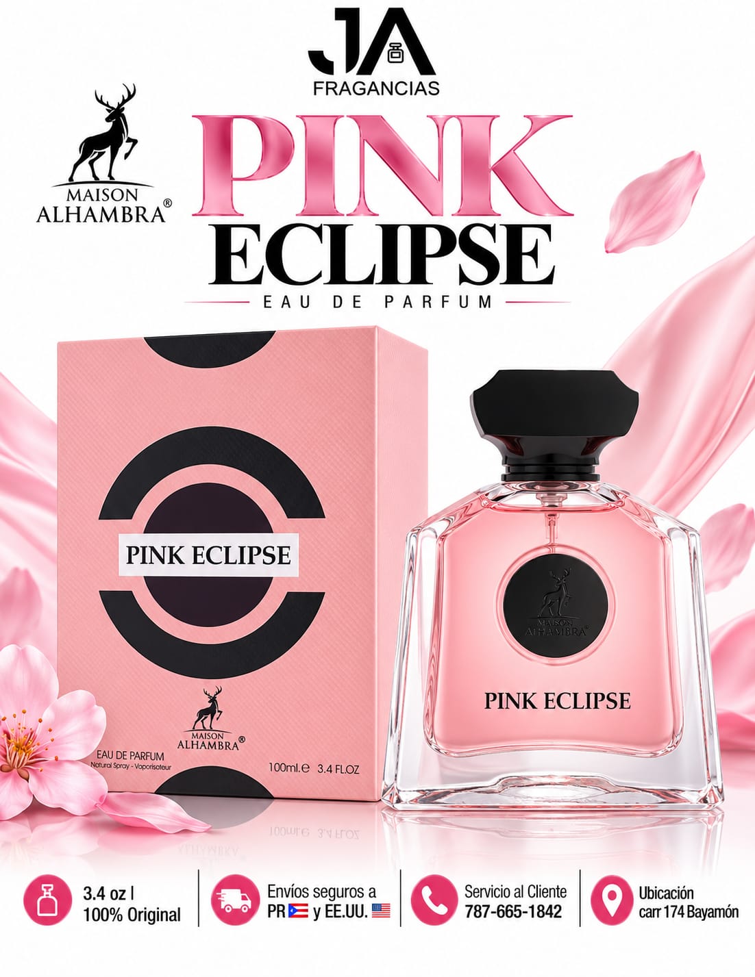 Pink Eclipse Eau De Parfum 3.4oz Maison Alhambra + 5 % Descuento Adicional