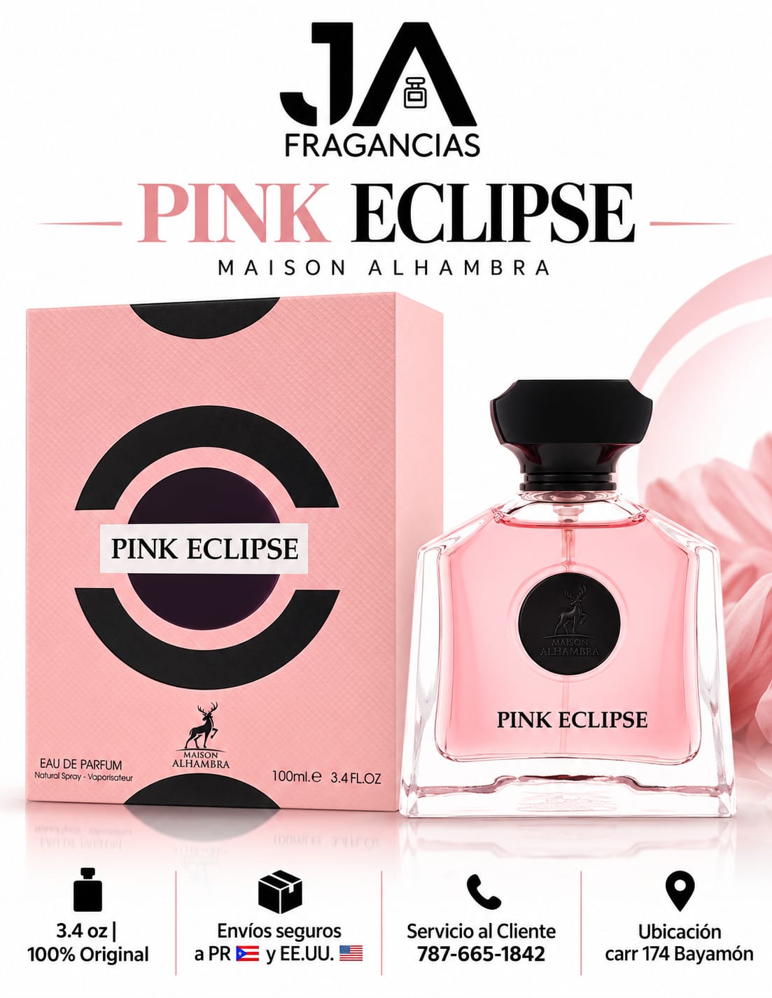 Pink Eclipse Eau De Parfum 3.4oz Maison Alhambra + 5 % Descuento Adicional