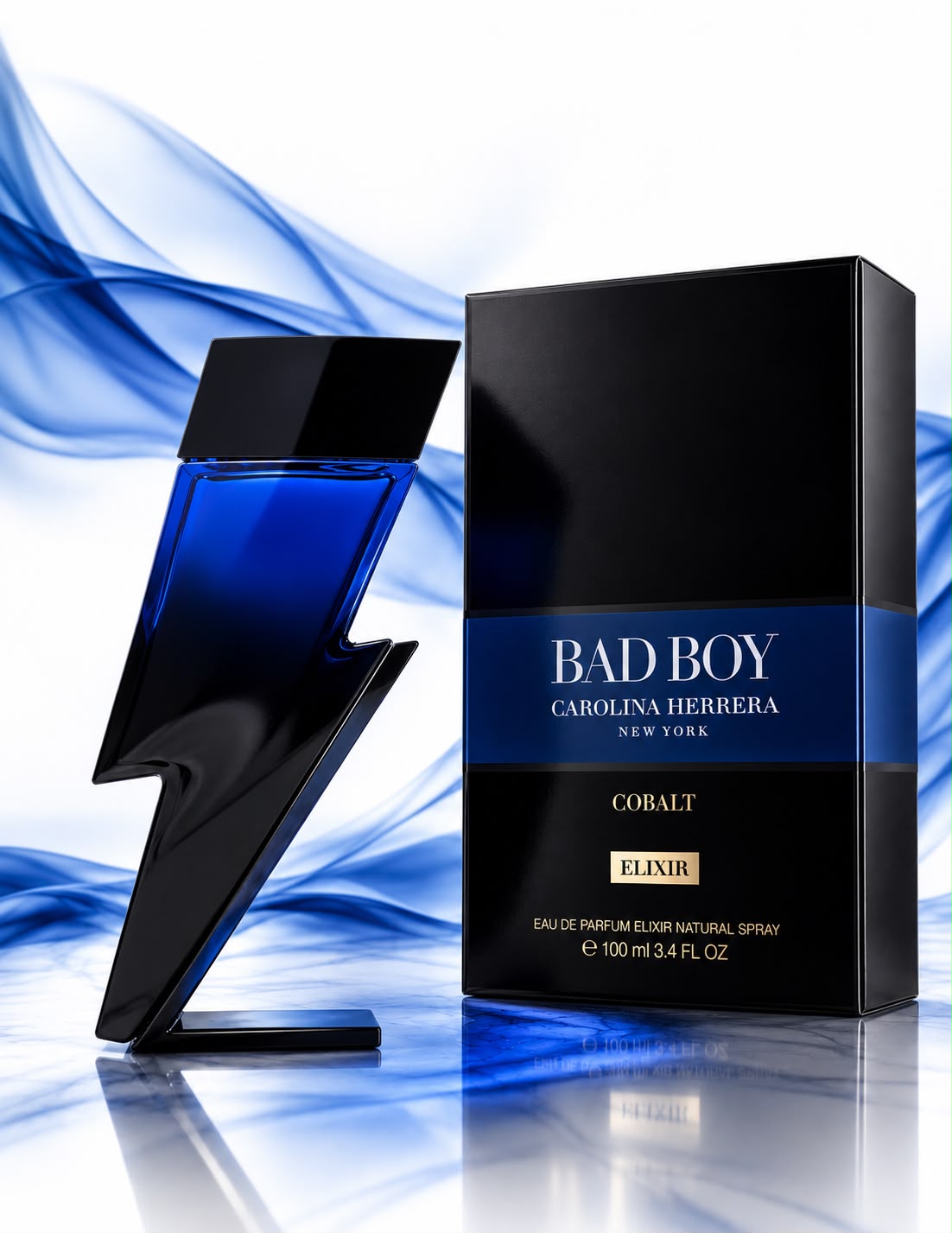 BAD BOY COBALT ELIXIR EAU DE PARFUM 3.4OZ 5% DE DESCUENTO ADICIONAL