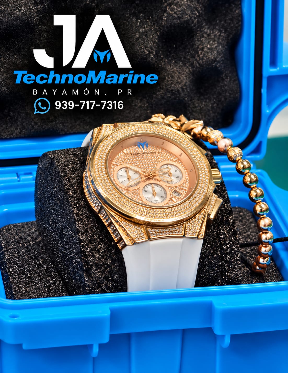 Technomarine (Pave) Cruise Collection Maquina Suiza Color Oro Rosado + 5 % Descuento Adicional 199.99 Aplicado