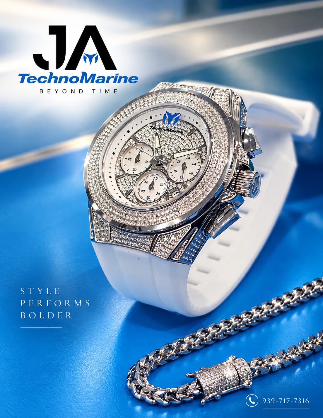 Technomarine (Pave) Cruise Collection Maquina Suiza Color Silver + 5 % Descuento Adicional 199.99 % Aplicado