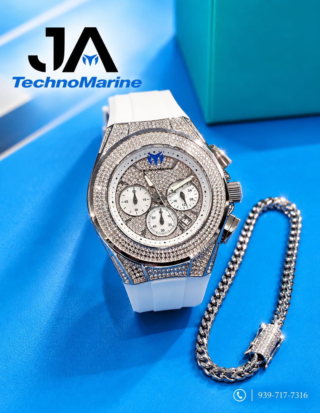 Technomarine (Pave) Cruise Collection Maquina Suiza Color Silver + 5 % Descuento Adicional 199.99 % Aplicado