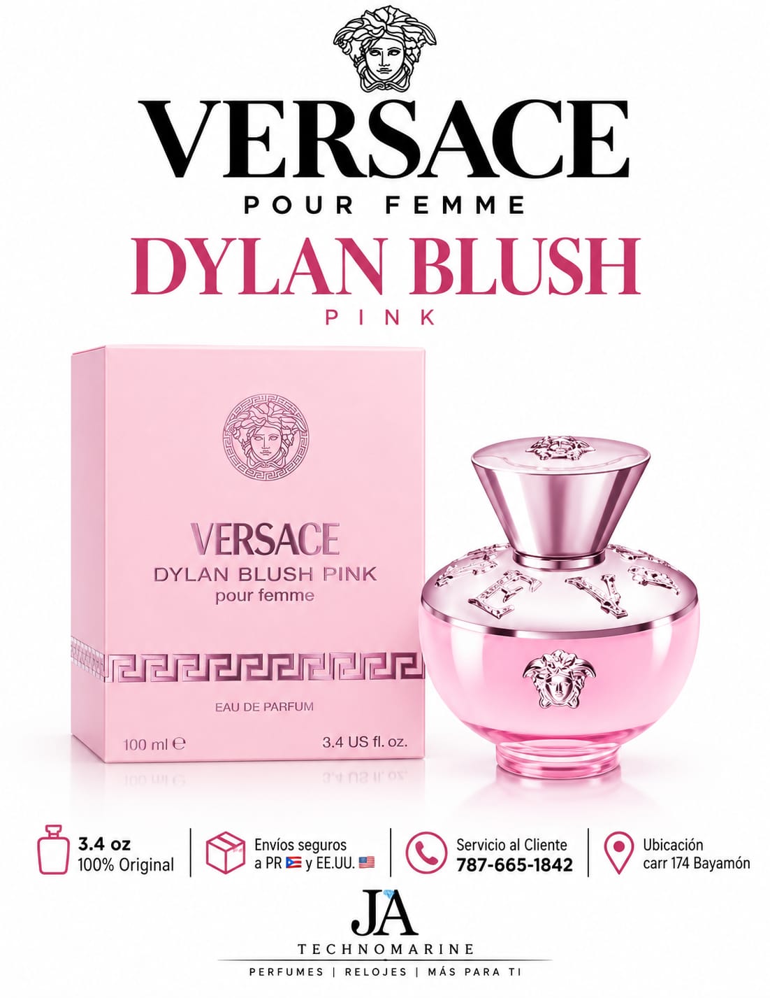 VERSACE DYLAN BLUSH PINK Pour Femme Eau de Parfum 3.4 oz 5% De Descuento Adicional (Copy)