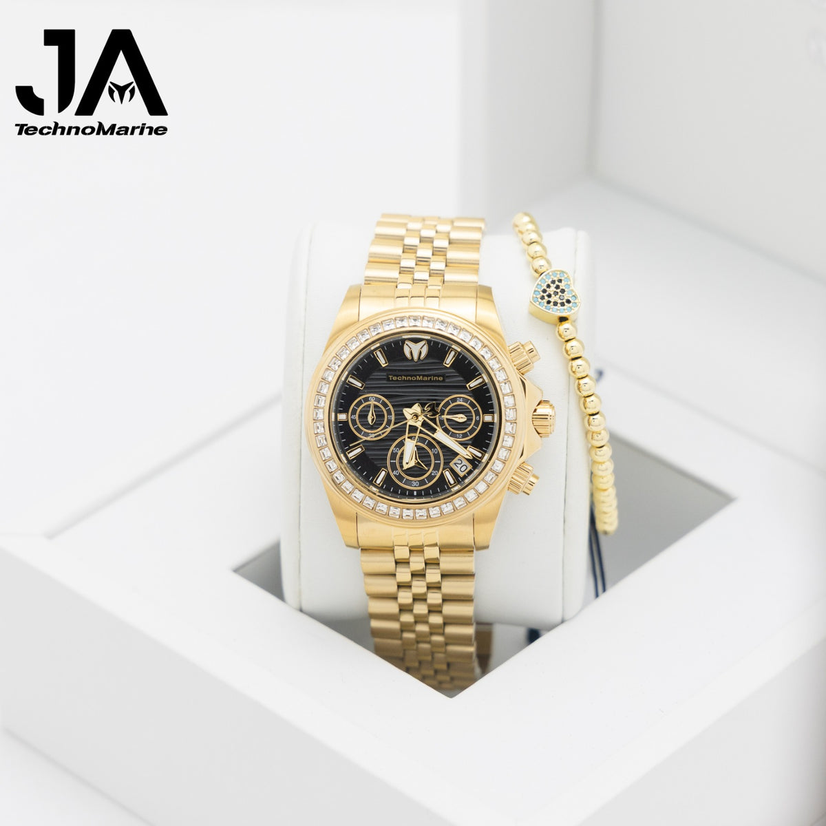 TechnoMarine Manta Ray Women's Watch w/ Mother of Pearl Dial - 38mm, Gold - Black
