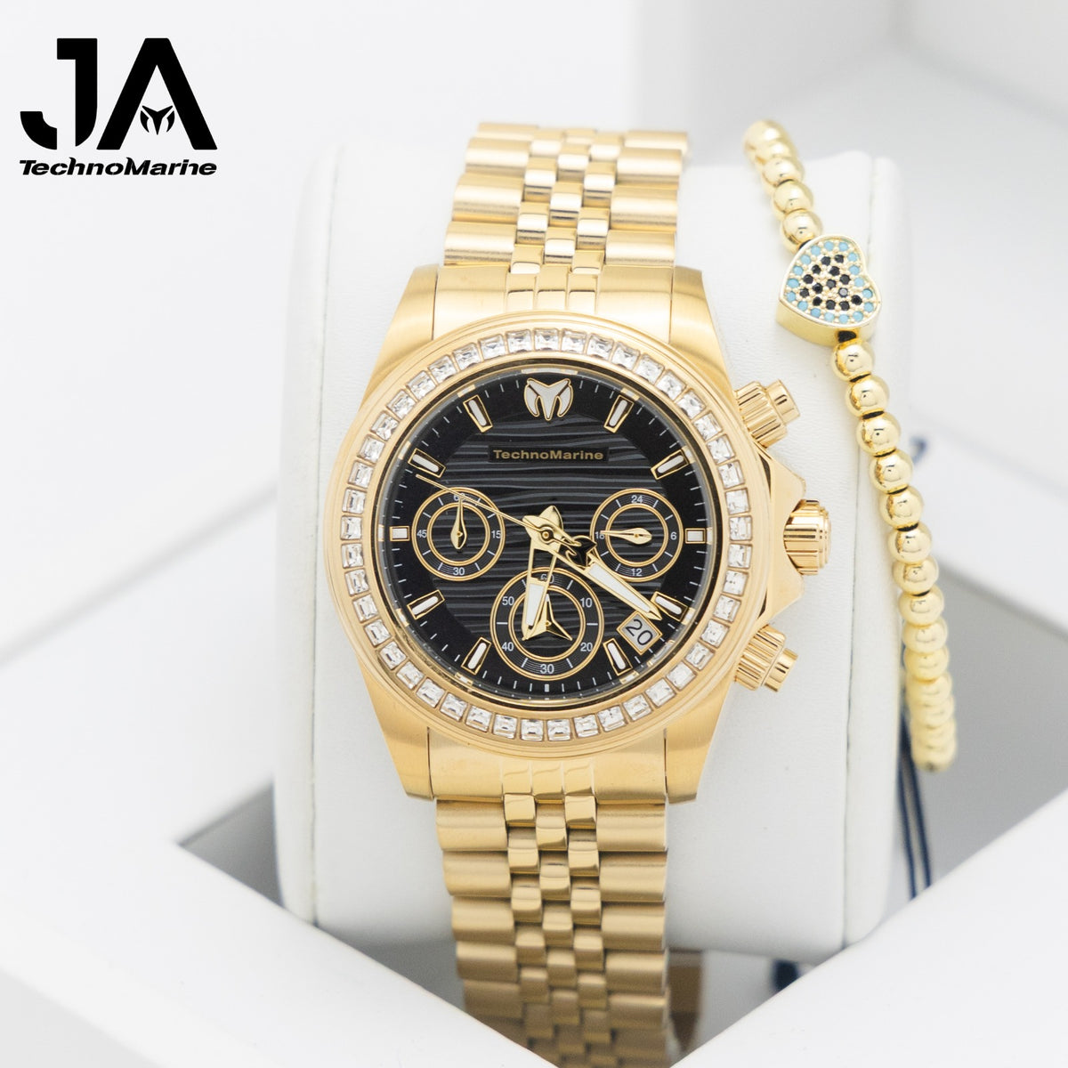 TechnoMarine Manta Ray Women's Watch w/ Mother of Pearl Dial - 38mm, Gold - Black