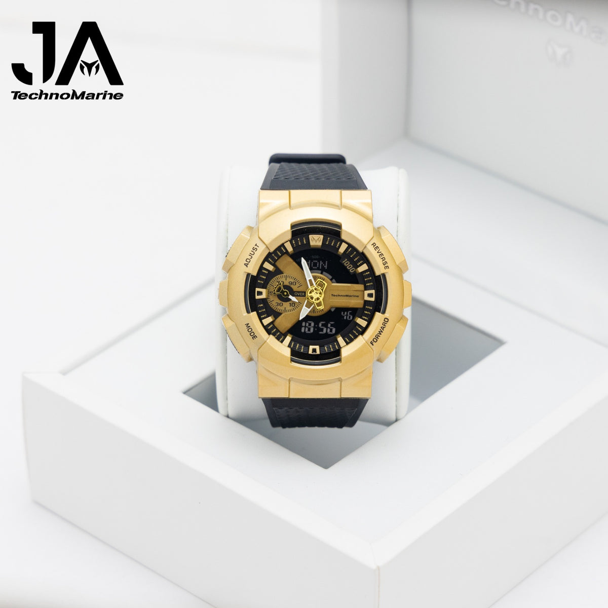 TechnoMarine HydraTech Triton Digital Men’s Watch – Black & Gold 49mm