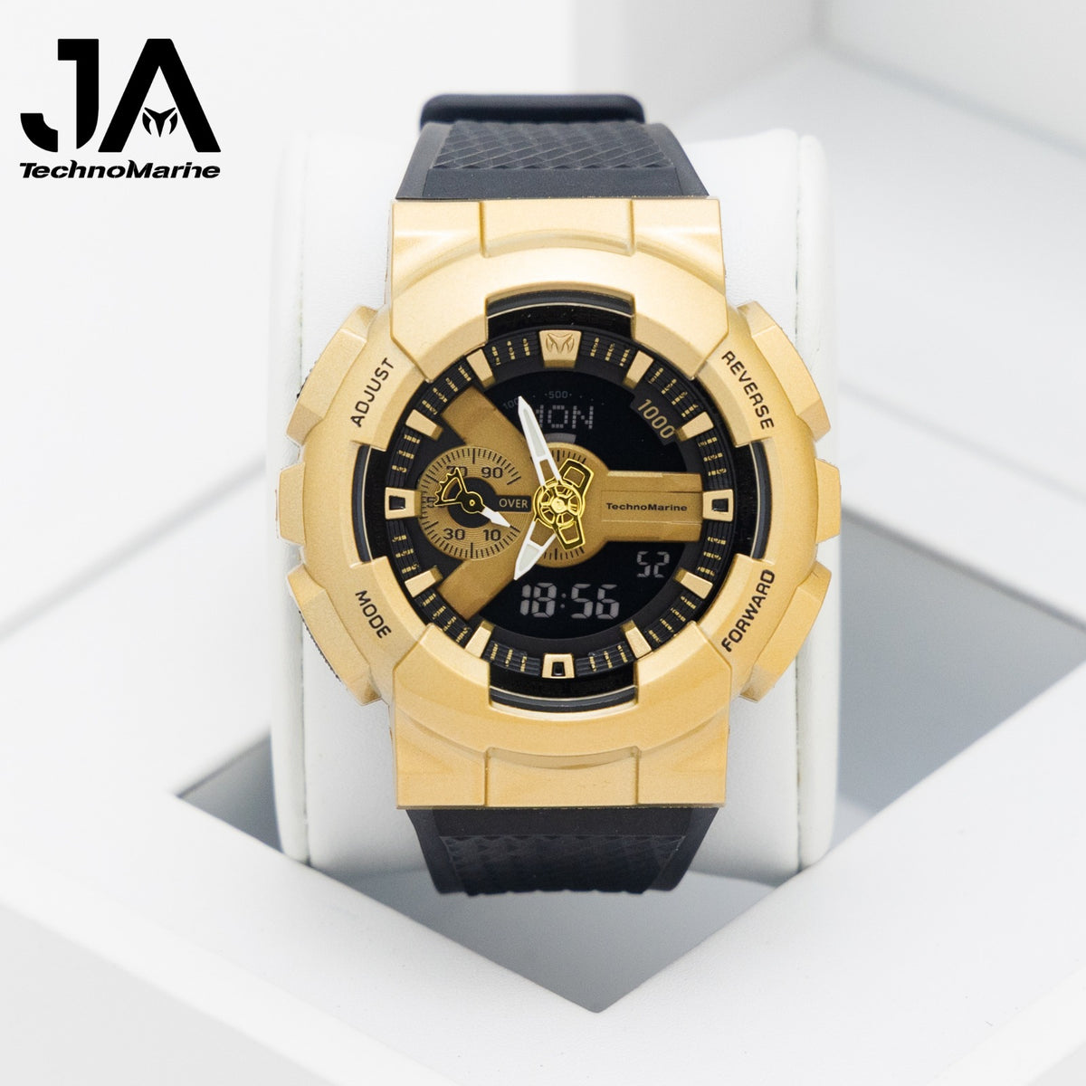 TechnoMarine HydraTech Triton Digital Men’s Watch – Black & Gold 49mm