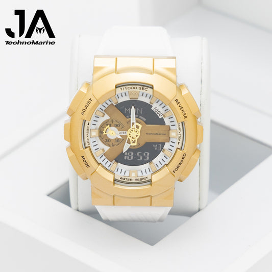 TechnoMarine HydraTech Triton Digital Men’s Watch – Gold & White 49mm