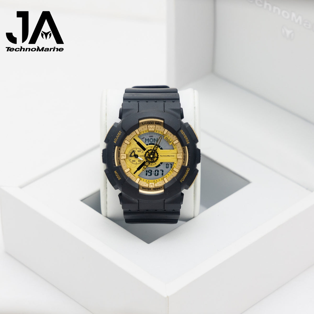 TechnoMarine HydraTech Nautilus Digital Men’s Watch –Black & Gold 51mm