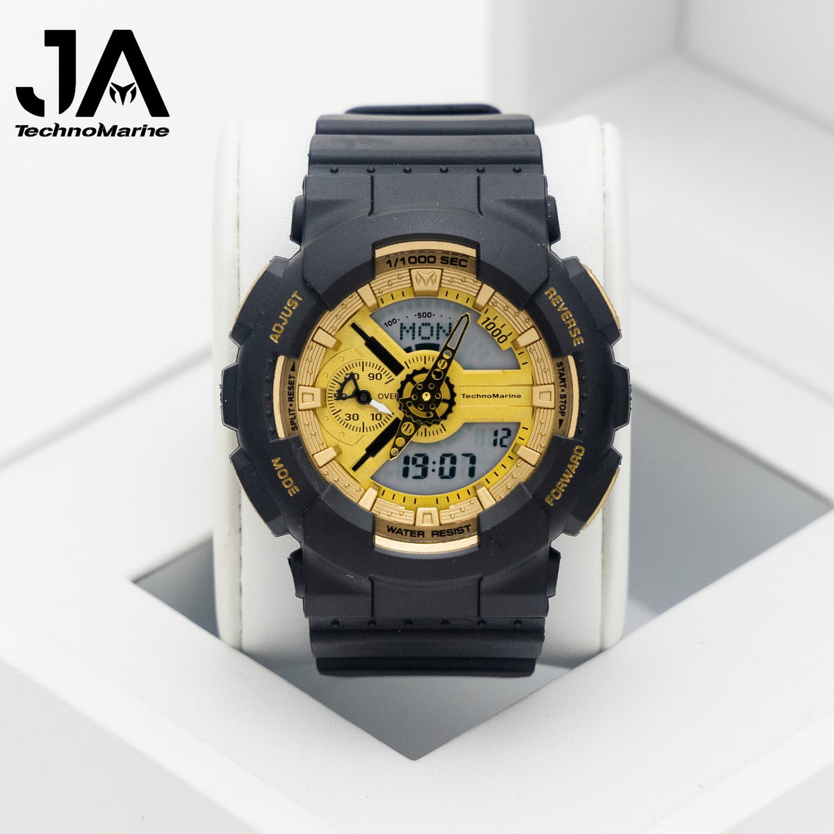TechnoMarine HydraTech Nautilus Digital Men’s Watch –Black & Gold 51mm