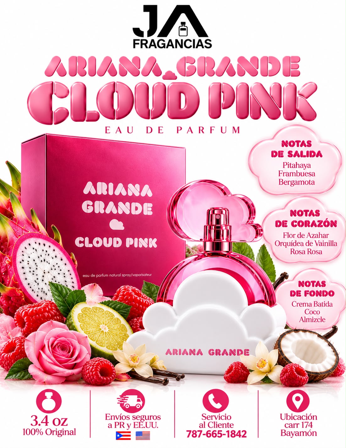 Cloud Pink by Ariana Grande Eau De Parfum 3.4oz + 5% De Descuento Adicional