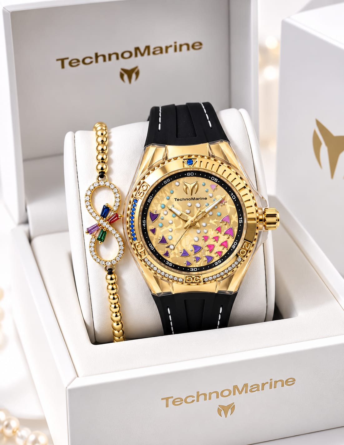 TechnoMarine Cruise Dream Unisex Watch w/ Mother of Pearl Dial - 40mm White / Black