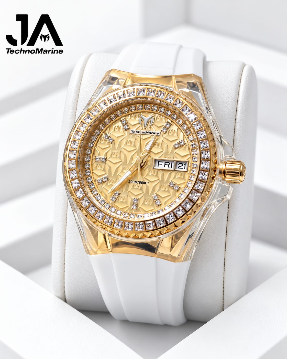 TechnoMarine Cruise Monogram Unisex Watch White - 40mm Dos Correas