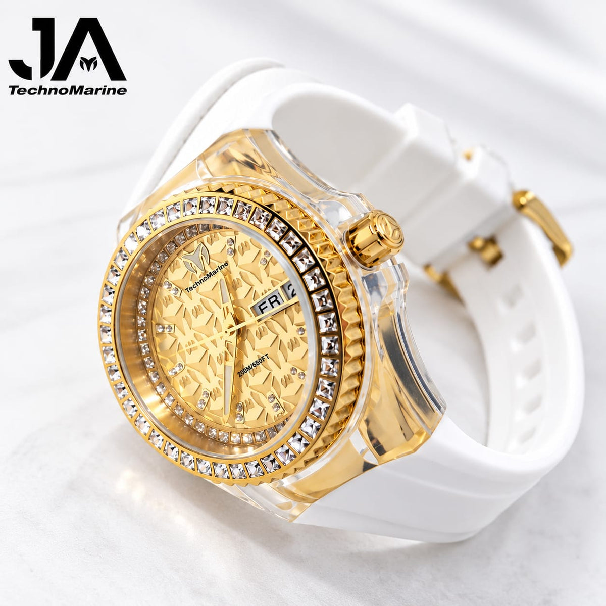 TechnoMarine Cruise Monogram Unisex Watch White - 40mm Dos Correas