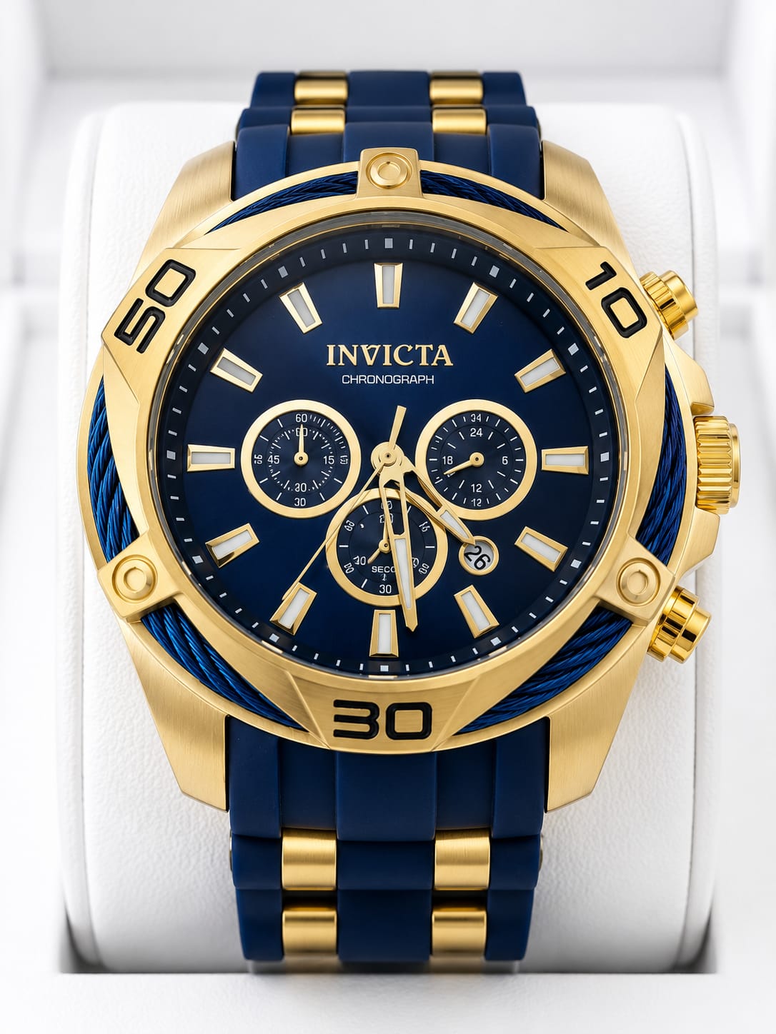 Invicta Bolt Men 50mm – Gold & Blue– Watch Men's