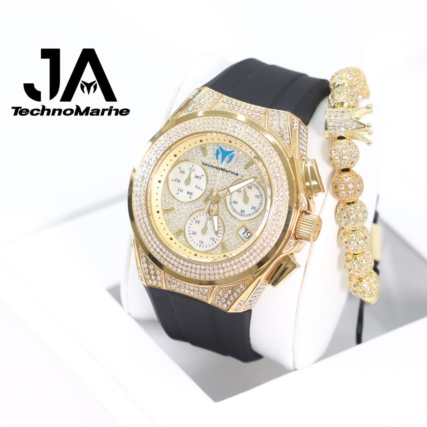 Technomarine (Pave) Cruise Collection Maquina Suiza Color Oro Una Pulsera Gratis