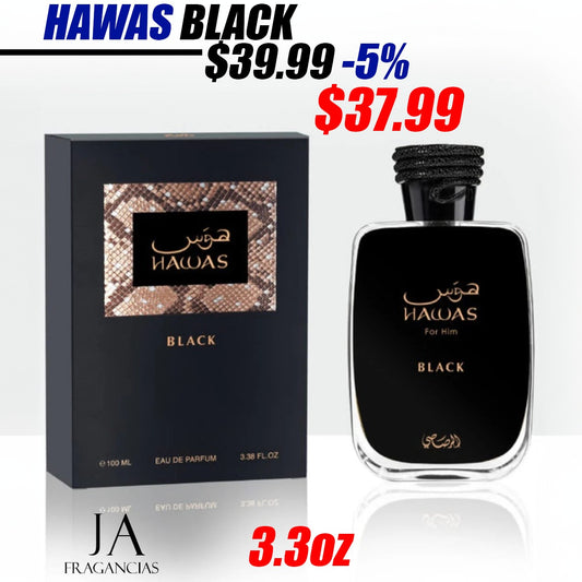 Hawas Black Eau de Parfum 3.4oz más 5 % Descuento Adicional