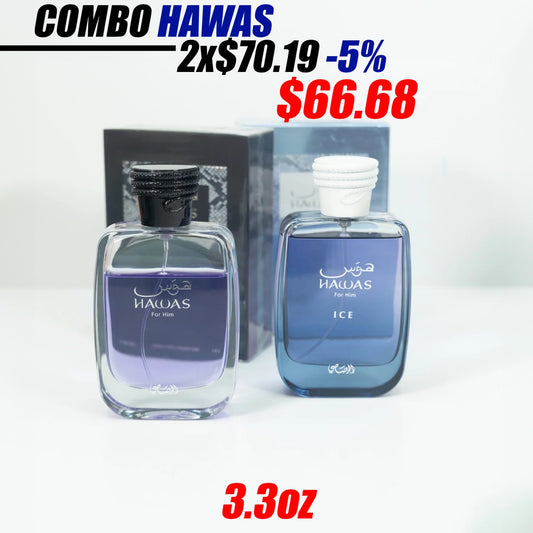 Hawas Rasasi y Ice Pour Homme 3.4oz + 5% De Descuento