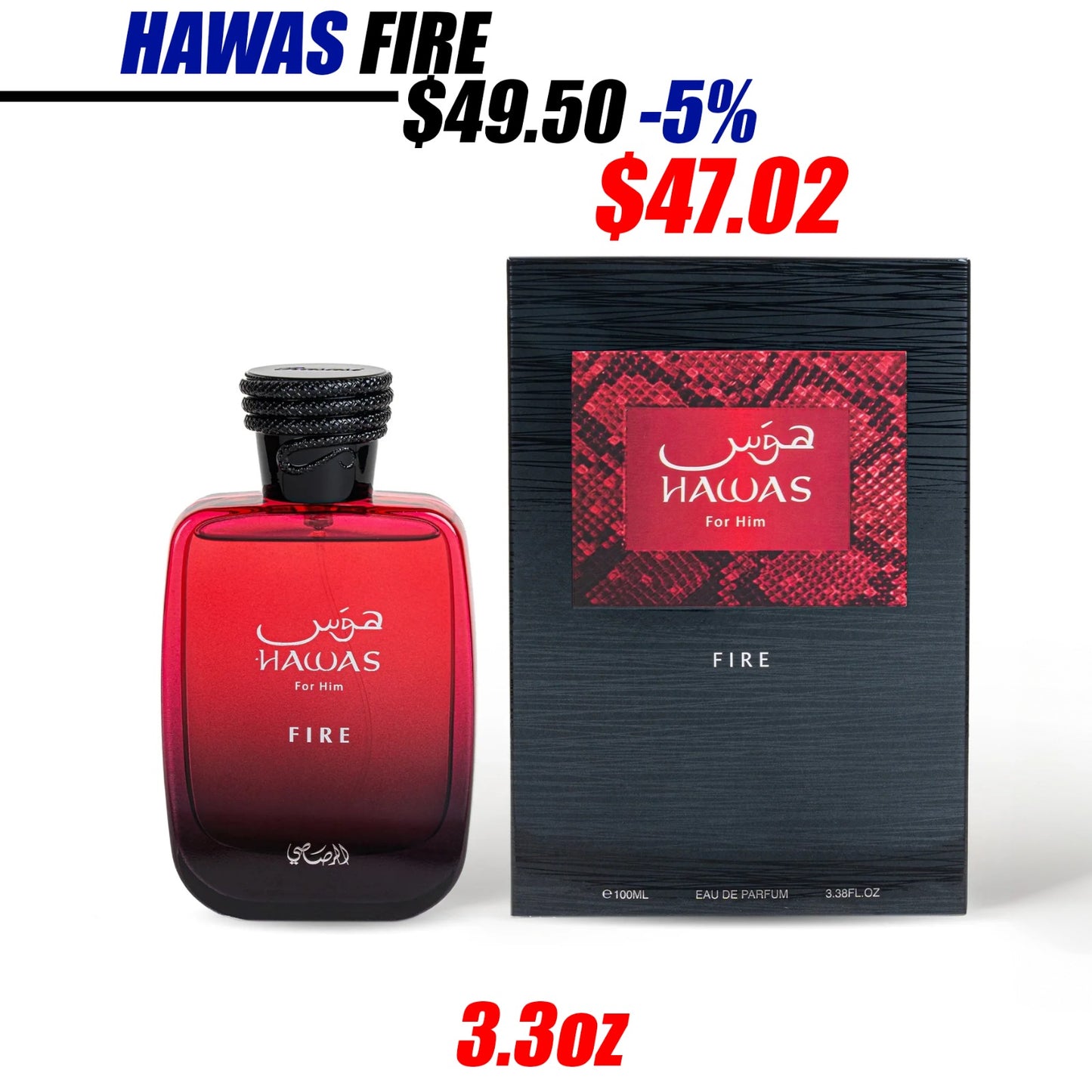 Hawas Fire Eau de Parfum 3.4oz