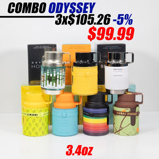 Combo Perfumes Odyssey 3.4oz más 5 % Descuento Adicional 3 X $99.99