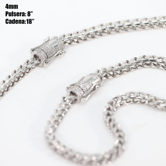 Cadena Franco Hombre 4mm Stainless Steel Silver 18”