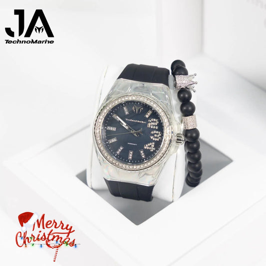 Technomarine Cruise Monogram 45mm Silver Stainless steel Una Pulsera Gratis 5% De Descuento = $94.99