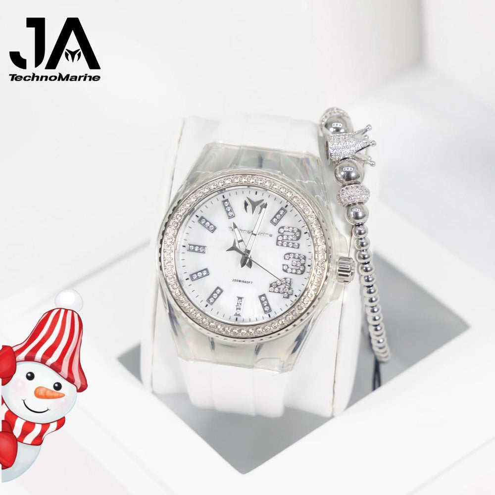Technomarine Cruise Monogram 45mm Silver Stainless steel Una Pulsera Gratis 5% De Descuento = $94.99