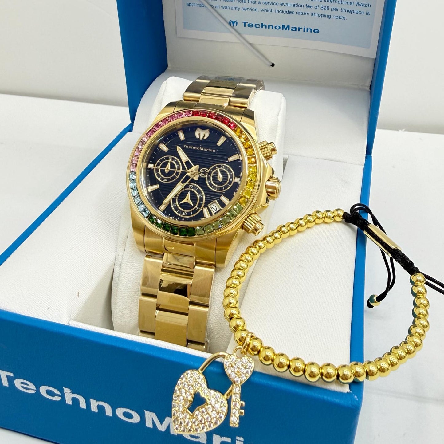 Technomarine Custom Rainbow Mujer Manta Ray Chronograph Quartz White Dial 38 mm