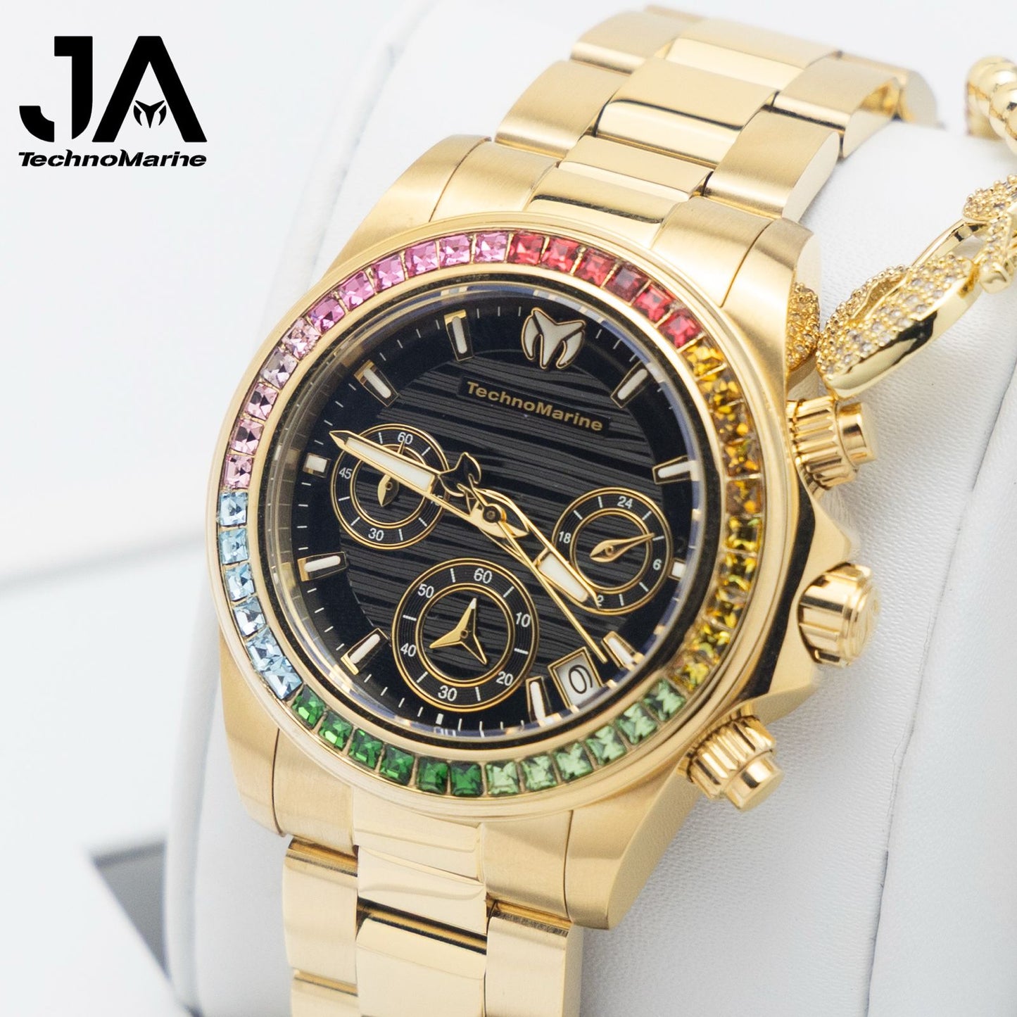 Technomarine Custom Rainbow Men Manta Ray Chronograph Quartz White Dial 42 mm