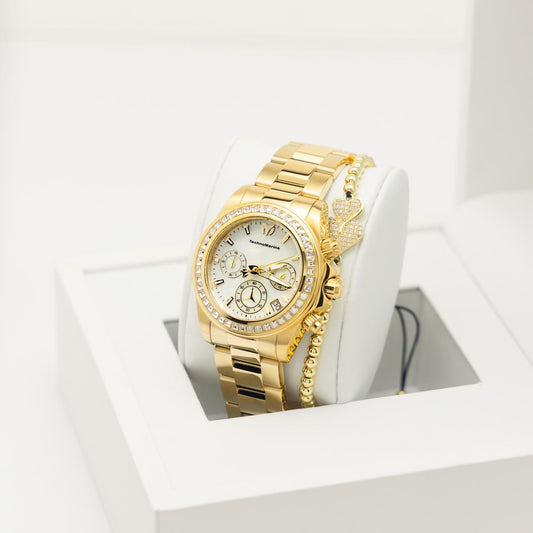 TechnoMarine Manta Ray Women's Watch w/ Mother of Pearl Dial - 38mm, Gold