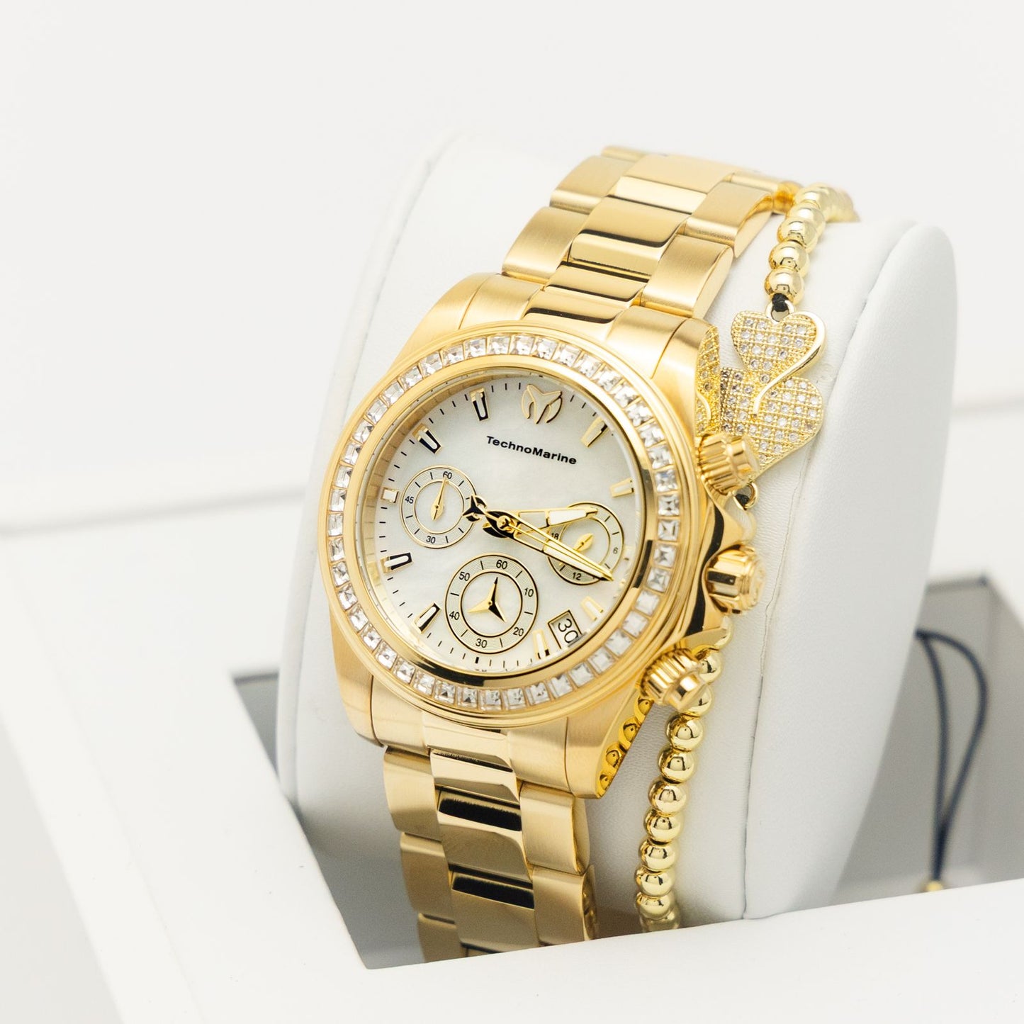 TechnoMarine Manta Ray Women's Watch w/ Mother of Pearl Dial - 38mm, Gold