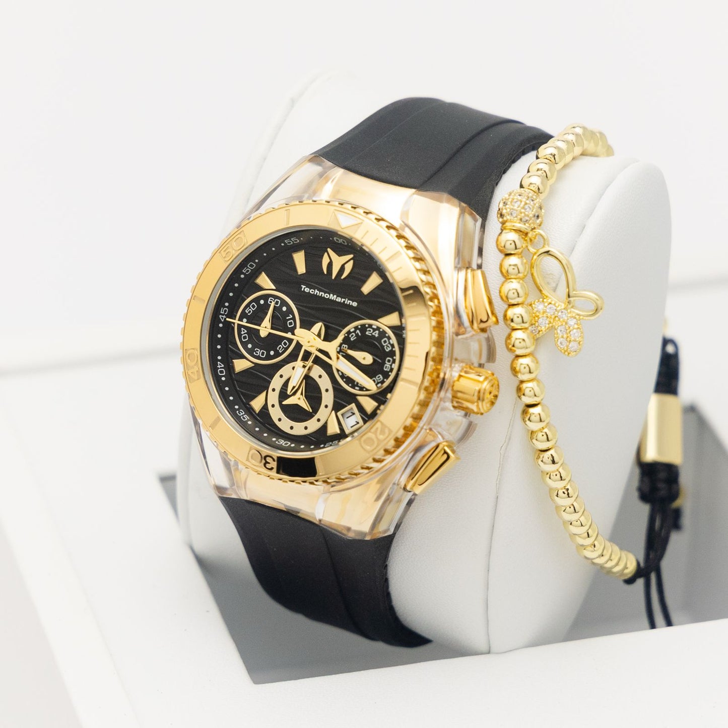 Technomarine Cruise Lady 40mm Stainless Steel Gold Black Dial Quartz