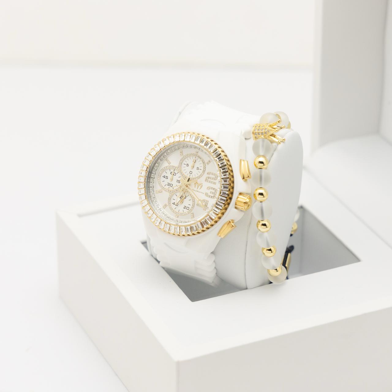 TechnoMarine Cruise JellyFish Men's Watch - 45mm, White  Una pulsera gratis