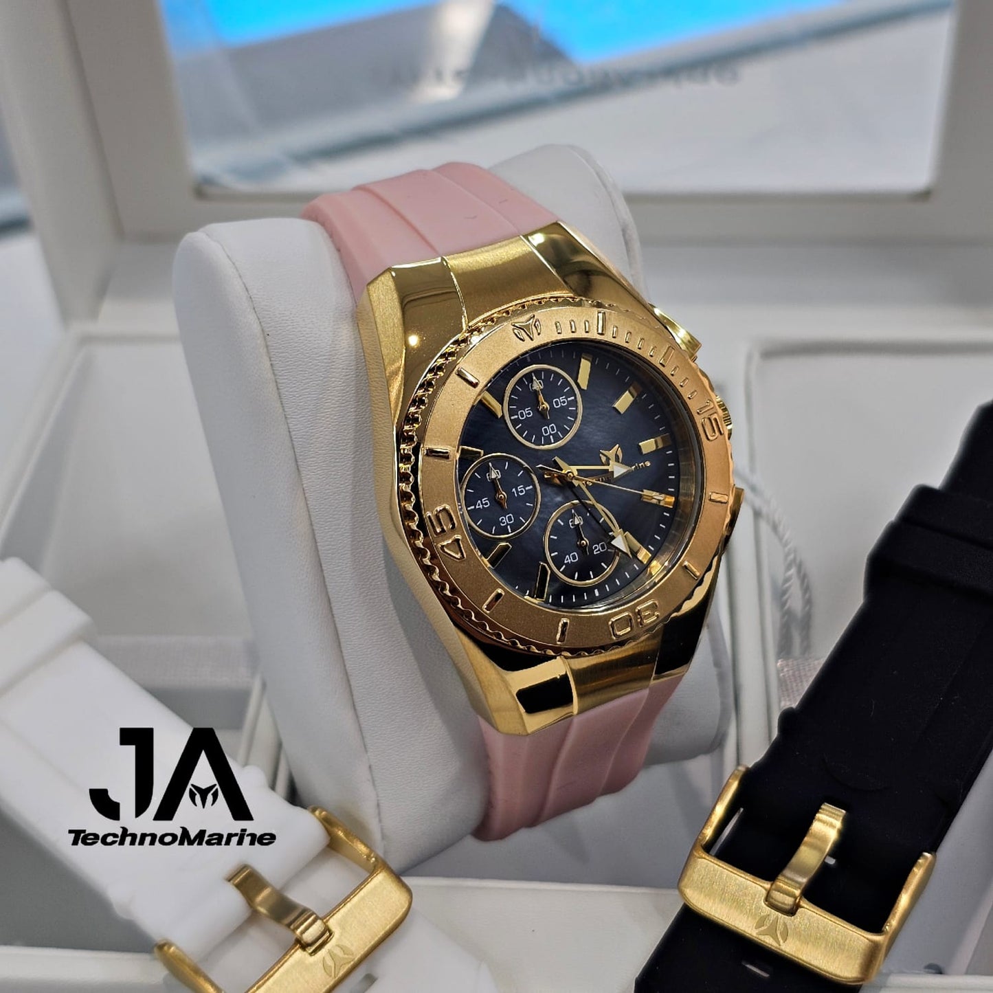 Technomarine  38.mm Cruise Chronograph Quartz Gold Dial Unisex Watch Una Pulsera Gratis