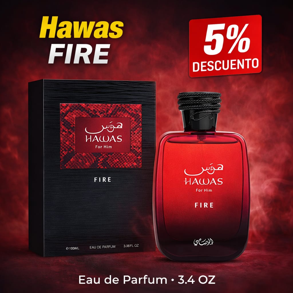 Hawas Fire Rasasi for women and men  3.4oz