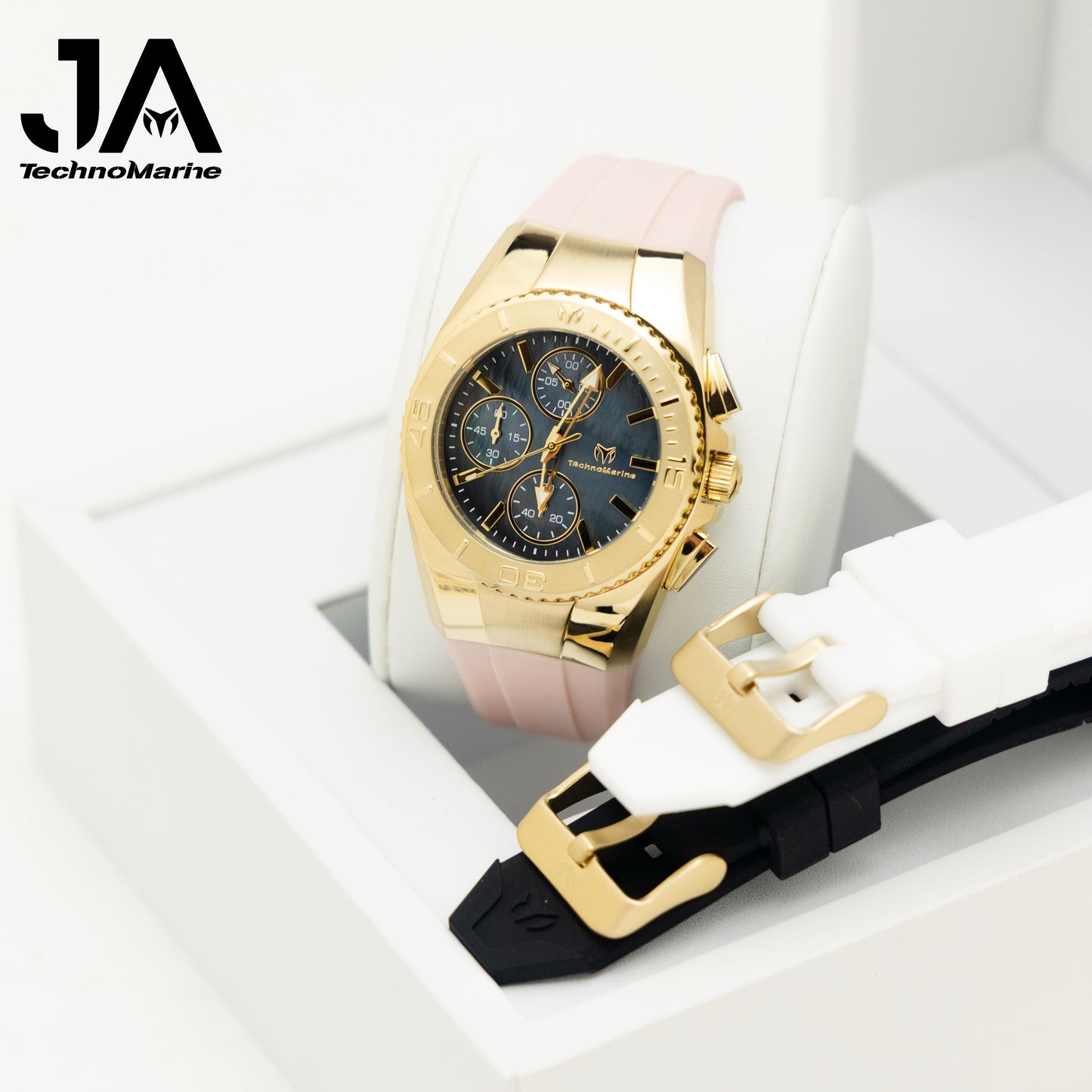 Technomarine  38 mm Cruise Chronograph Quartz Gold Dial Unisex Watch Una Pulsera Gratis +5% de Descuento Adicional