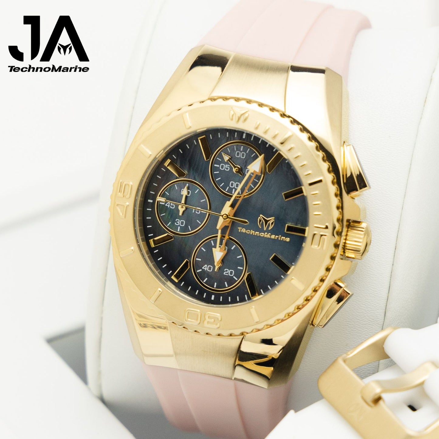 Technomarine  38 mm Cruise Chronograph Quartz Gold Dial Unisex Watch Una Pulsera Gratis +5% de Descuento Adicional