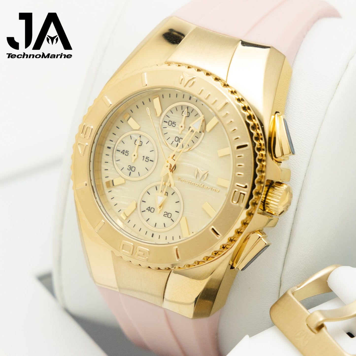 Technomarine  38 mm Cruise Chronograph Quartz Gold Dial Unisex Watch Una Pulsera Gratis +5% de Descuento Adicional
