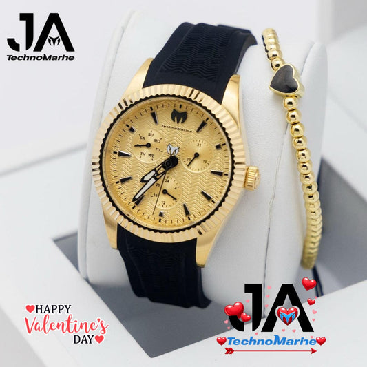 TechnoMarine Sea Dream Unisex Watch - 38mm, Black Una pulsera gratis