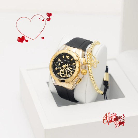 Technomarine Cruise Lady 40mm Stainless Steel Gold Black Dial Quartz