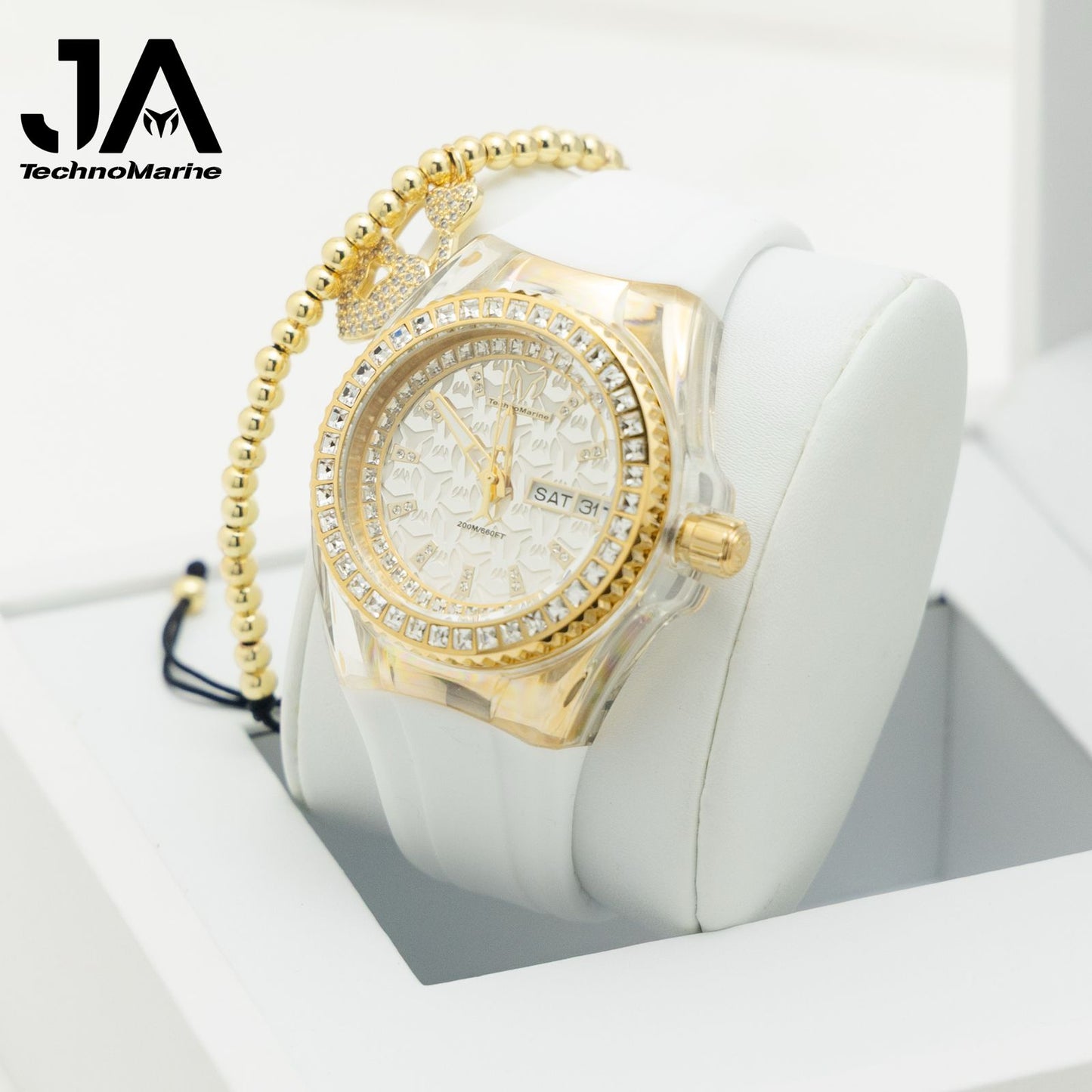 TechnoMarine Cruise Swiss Ronda 517 Caliber Women's Watch w/ Mother of Pearl Dial- 40mm, GOLD
