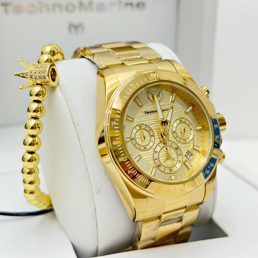 TECHNOMARINE Manta Men 42mm Stainless Steel Gold Gold dial