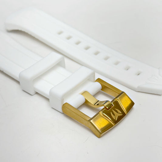 Correa hombre 44, 45 46 mm Botón blanca