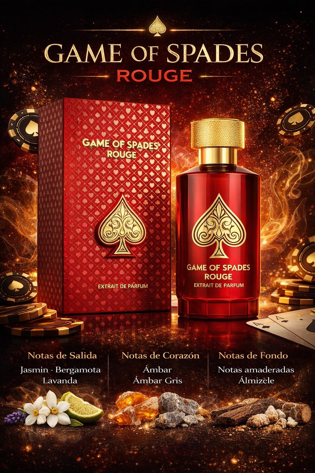 Game of Spades Rouge EXTRAIT DE PARFUM Jo Milano Paris para Hombres y Mujeres