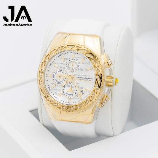 TechnoMarine Custom Cruise Glitz Men's Watch  45mm, Diamond Botones y Una Hebilla Custom
