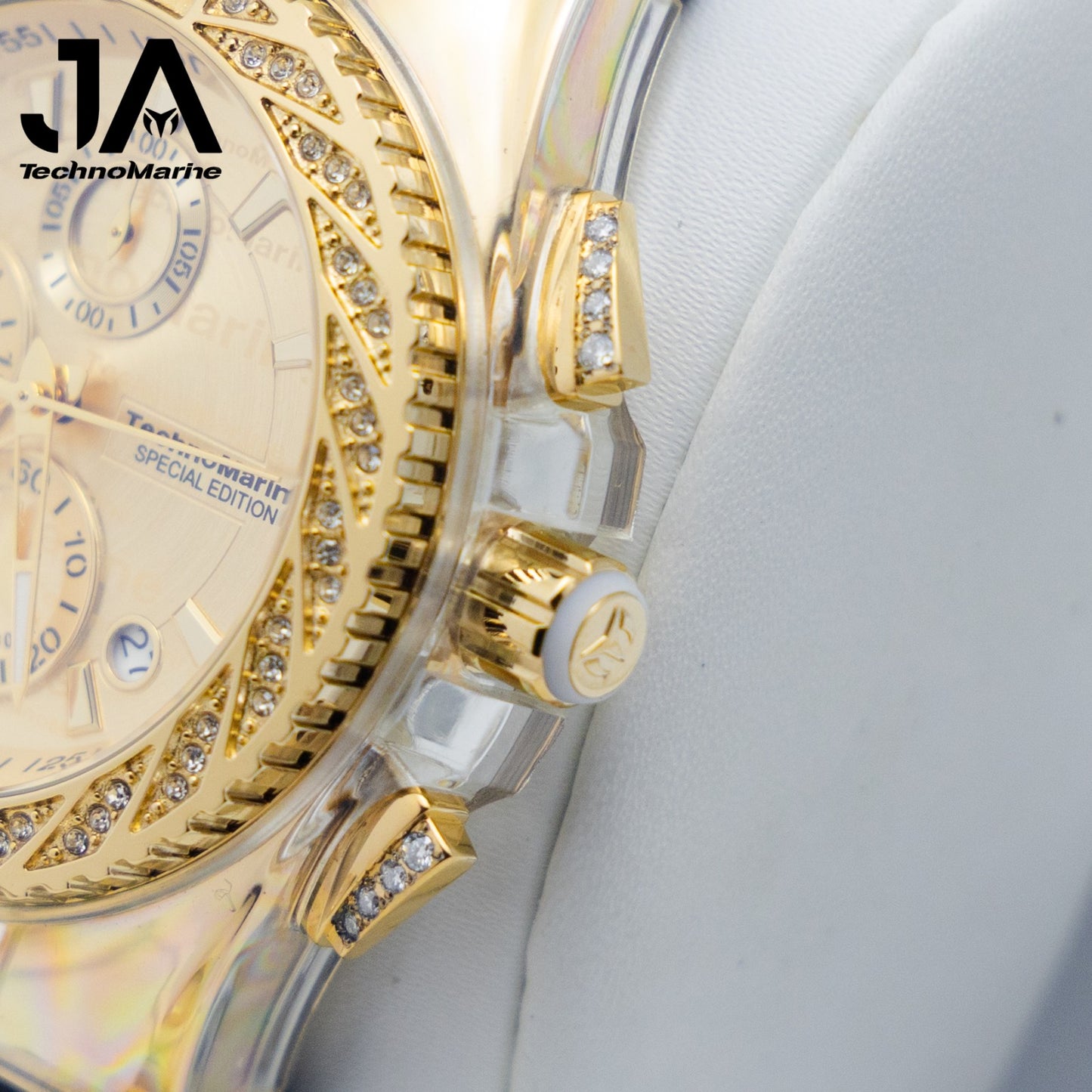 TechnoMarine Custom Cruise Glitz Men's Watch  45mm, Diamond Botones y Una Hebilla Custom