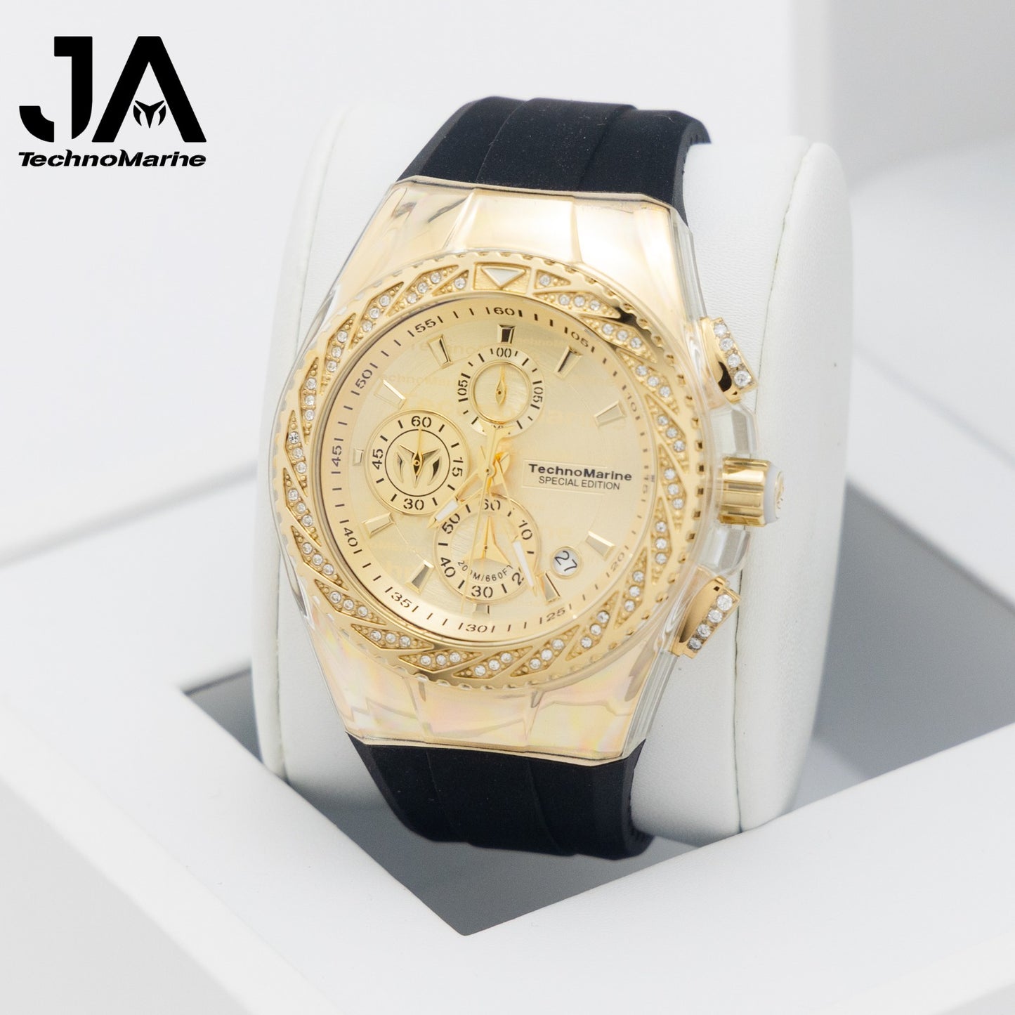 TechnoMarine Custom Cruise Glitz Men's Watch  45mm, Diamond Botones y Una Hebilla Custom