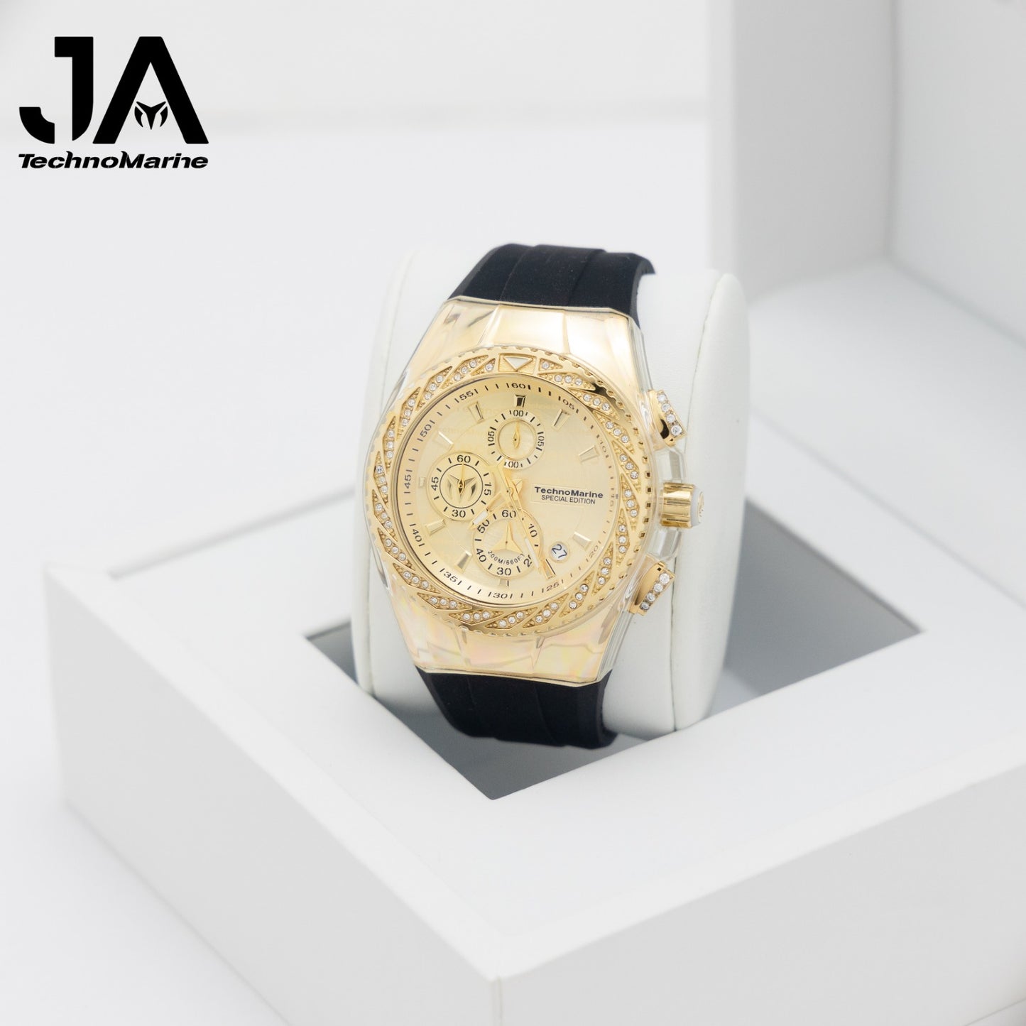 TechnoMarine Custom Cruise Glitz Men's Watch  45mm, Diamond Botones y Una Hebilla Custom