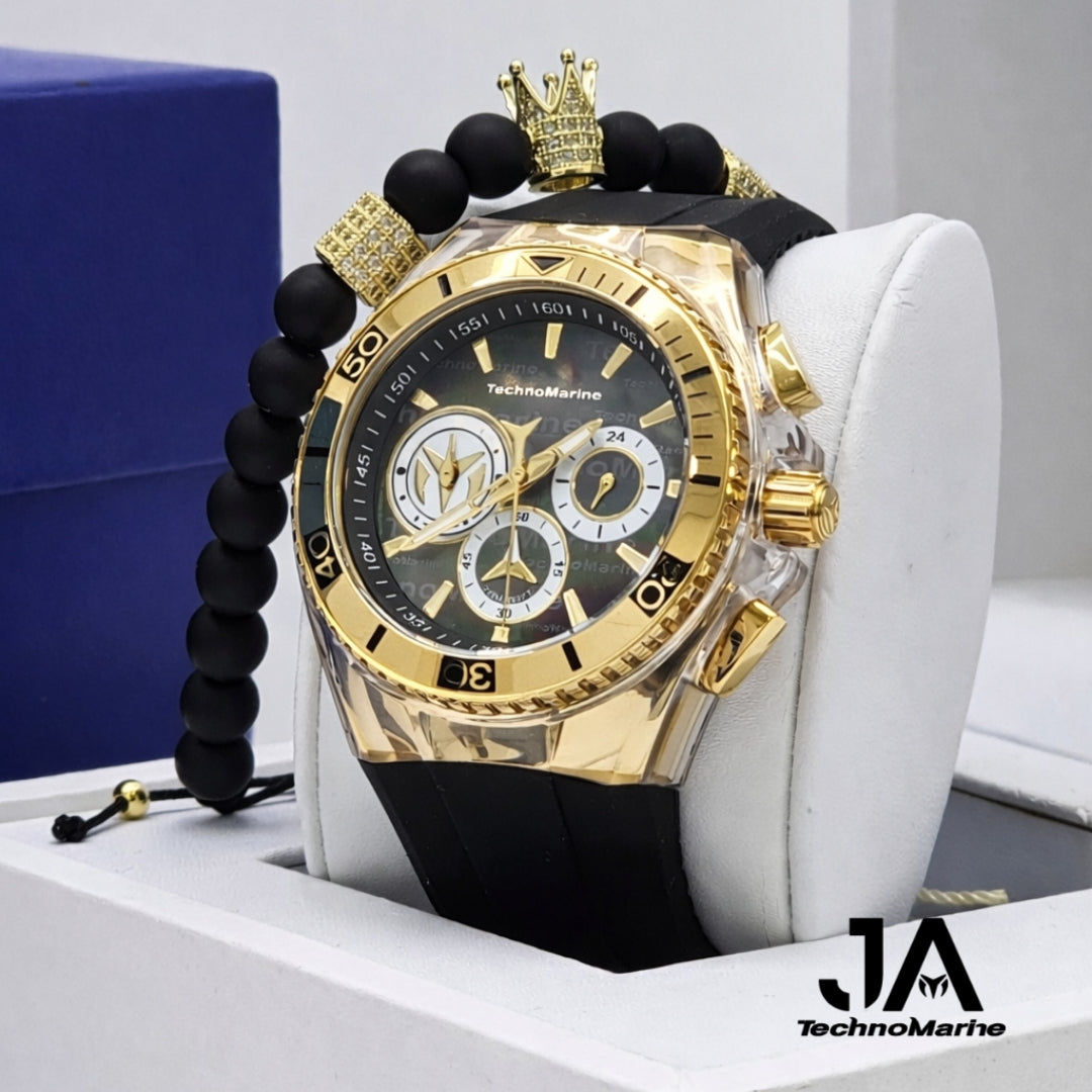 TechnoMarine Cruise California Men's Watch w/ Mother of Pearl Dial - 46.65mm, Black