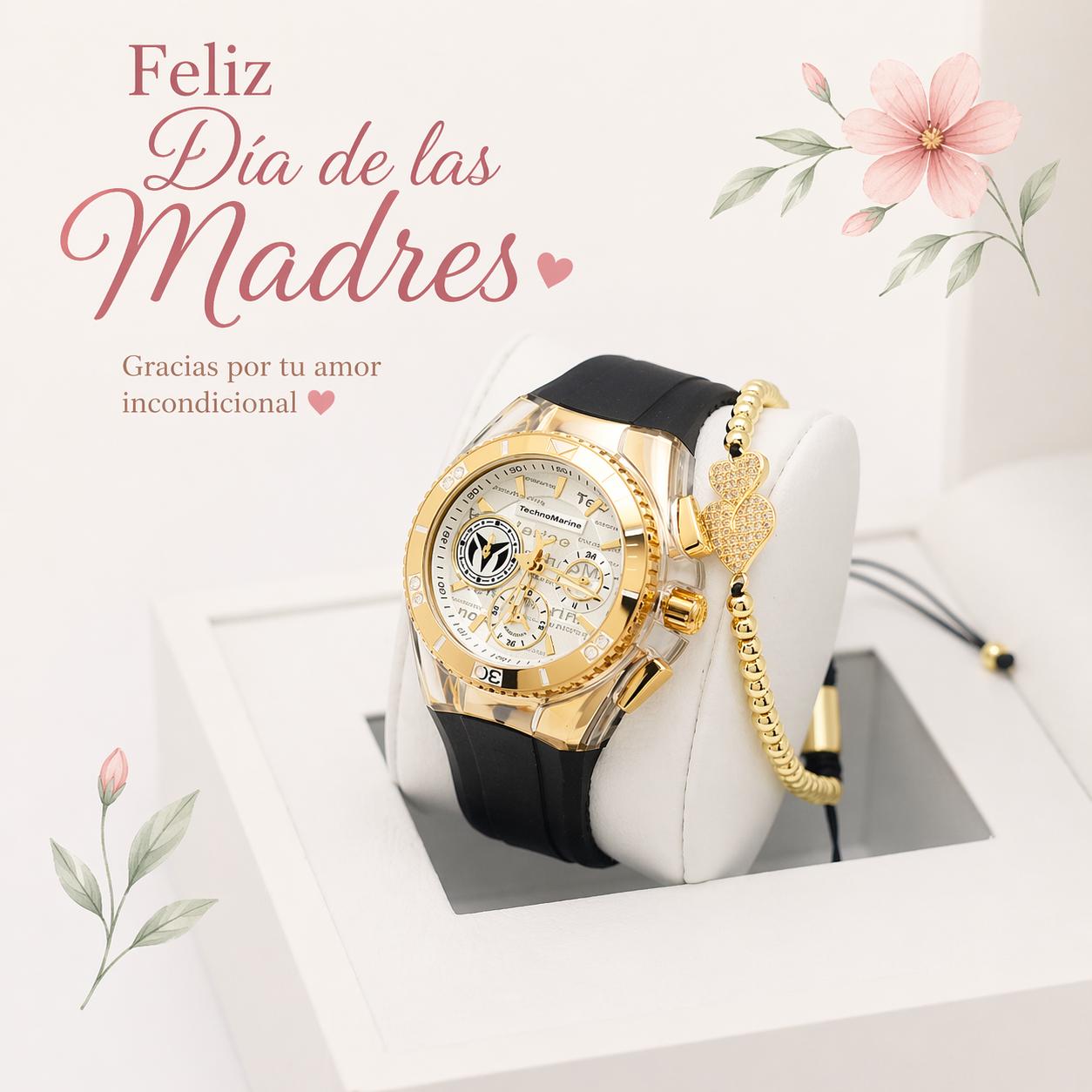 TechnoMarine Cruise California Women's Watch Metal, Mother of Pearl & Oyster Dial 40mm, White
